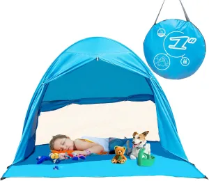 Beach Tent,Lightweight and Portable Pop Up Tent with 5-Second Setup,Beach Tent UPF 50  Sun and Rain Protection with Window Ventilation for Beach Essentials.