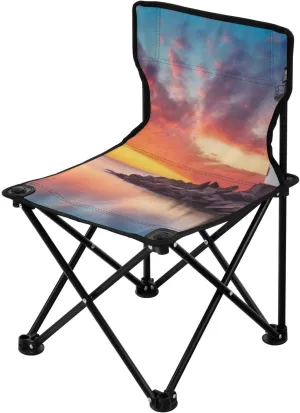 Beautiful Lighthouse Portable Outdoor Folding Chair Anti-Slip Padded Oxford Cloth Stool Camping Chair Small for Beach Hiking Fishing Gardening Quad Camp Chair