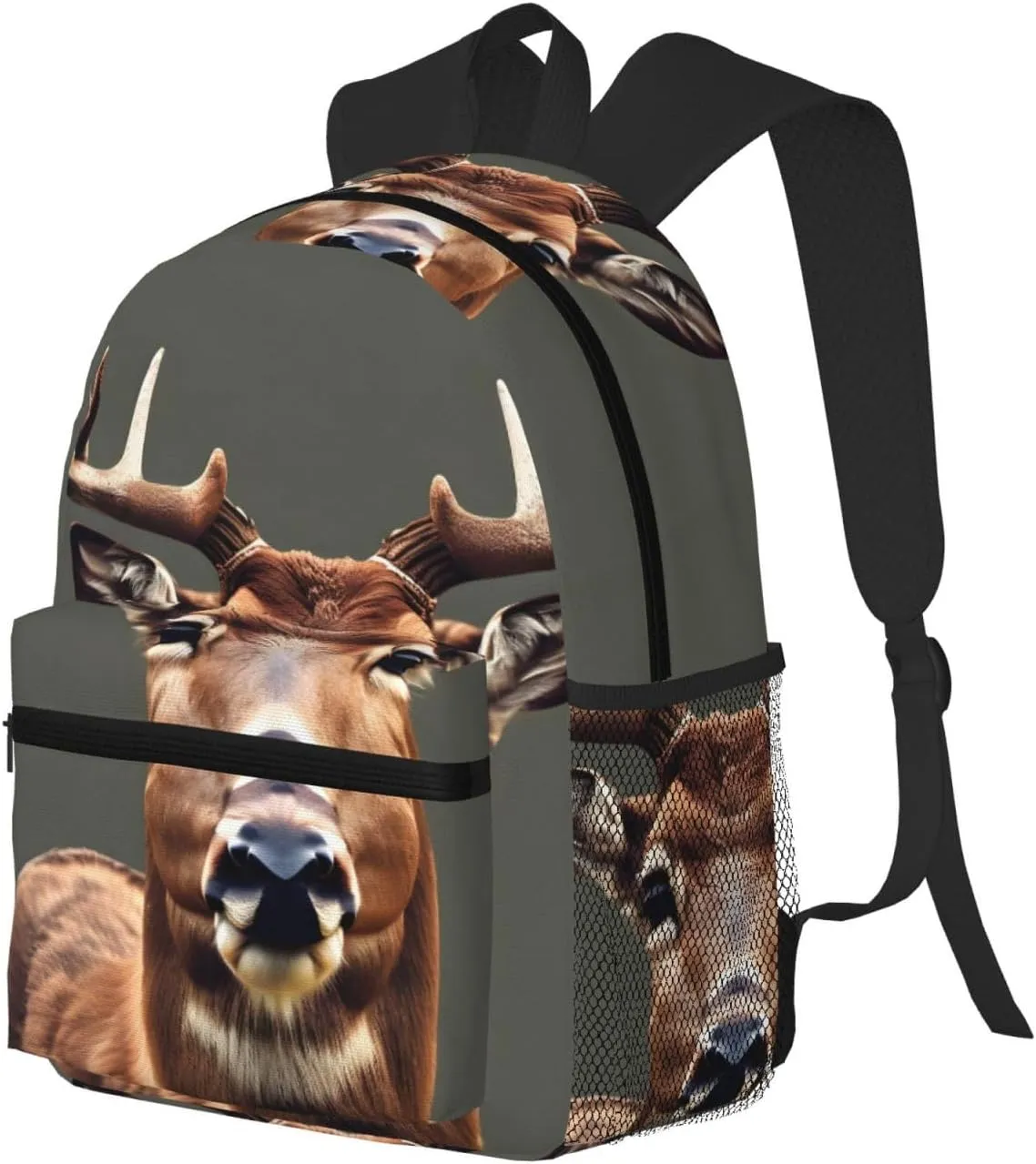 Beauty Deer Print Backpack For Women Men, Laptop Bookbag,Lightweight Casual Travel Daypack