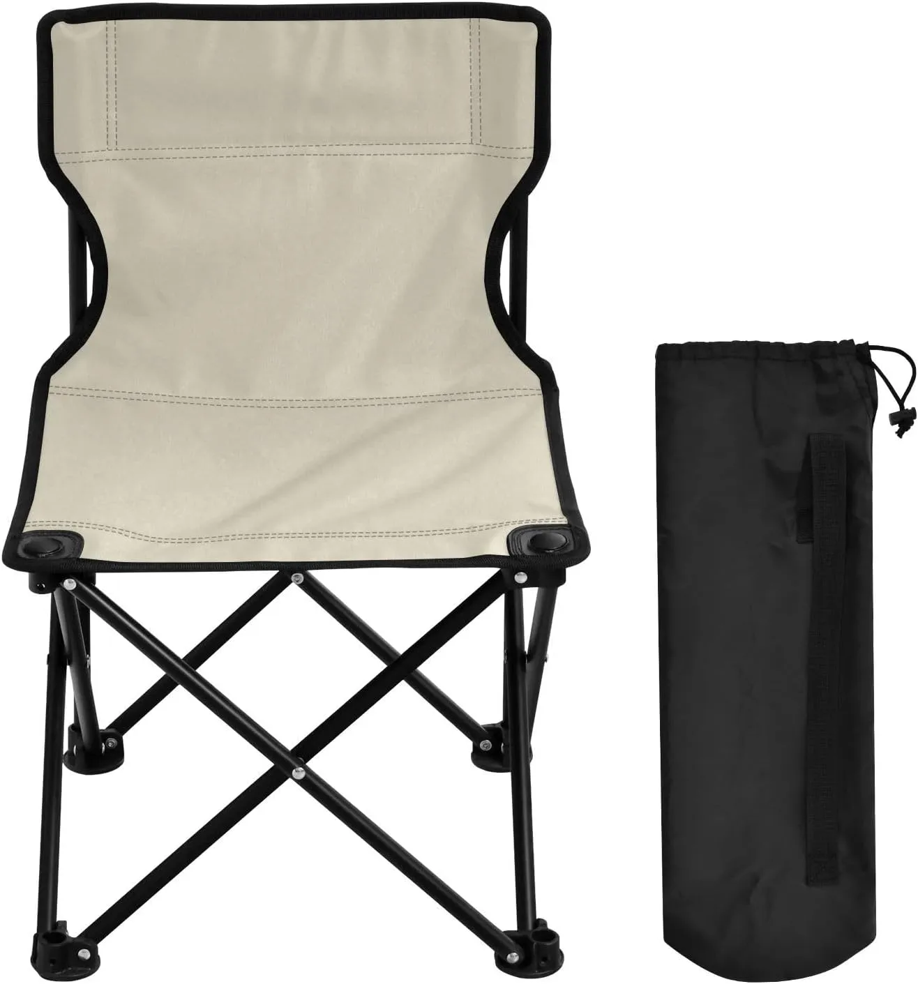 Beige Camping Chair for Adults Folding Chair Foldable Chairs Hunting Chairs for Barbeques
