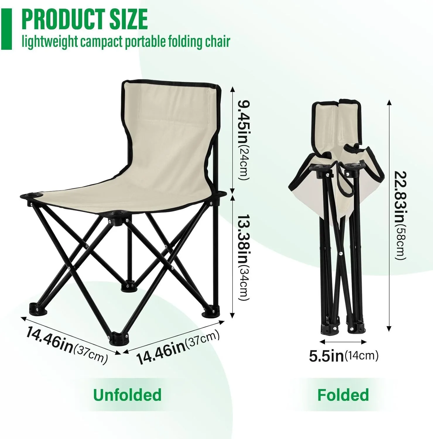 Beige Camping Chair for Adults Folding Chair Foldable Chairs Hunting Chairs for Barbeques