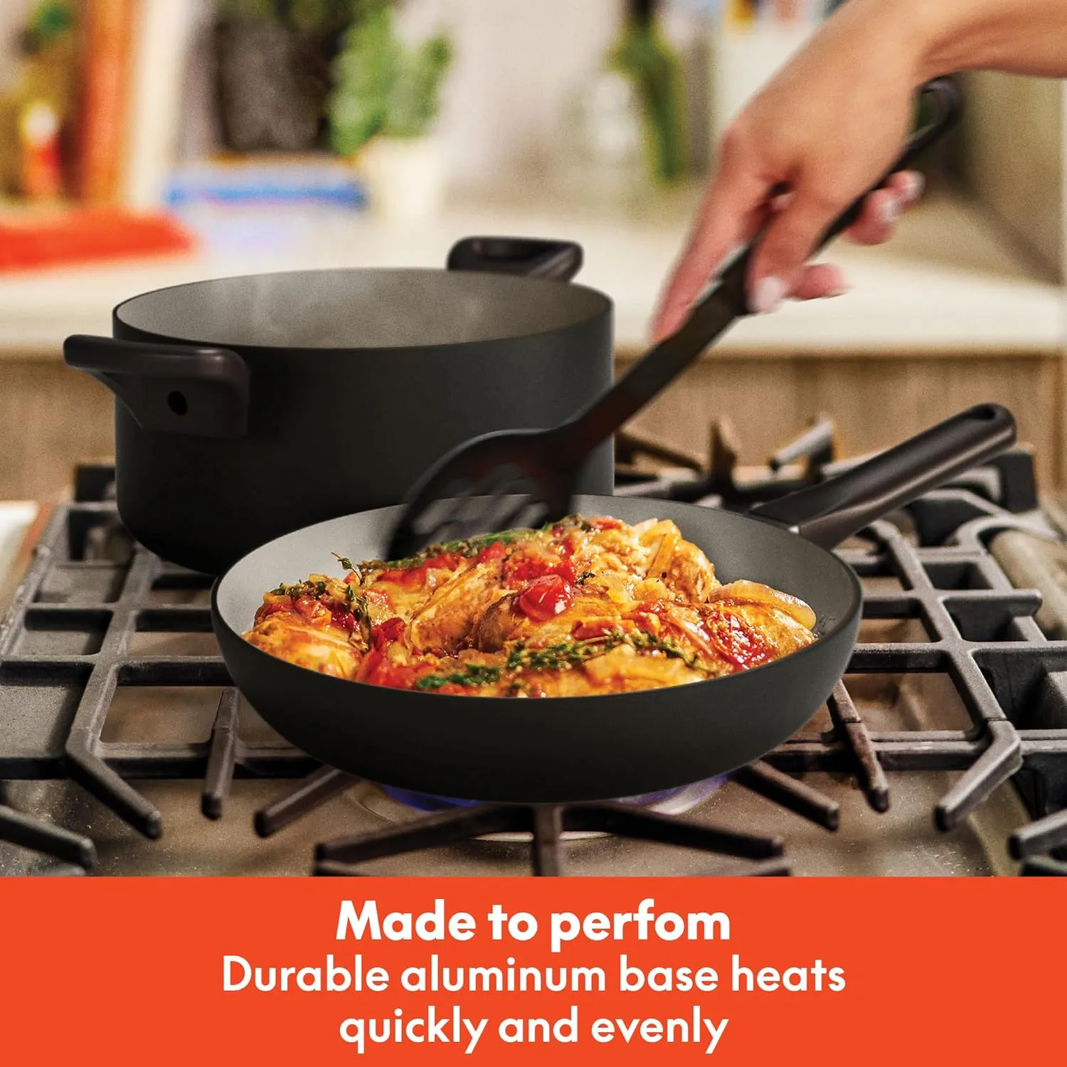 bella 21 Piece Kitchen Set with EverGood™ Ceramic Nonstick Coating​, Dishwasher & Oven Safe, All Stovetops Compatible, Tempered Glass Lids & Cool Touch Handles, Black