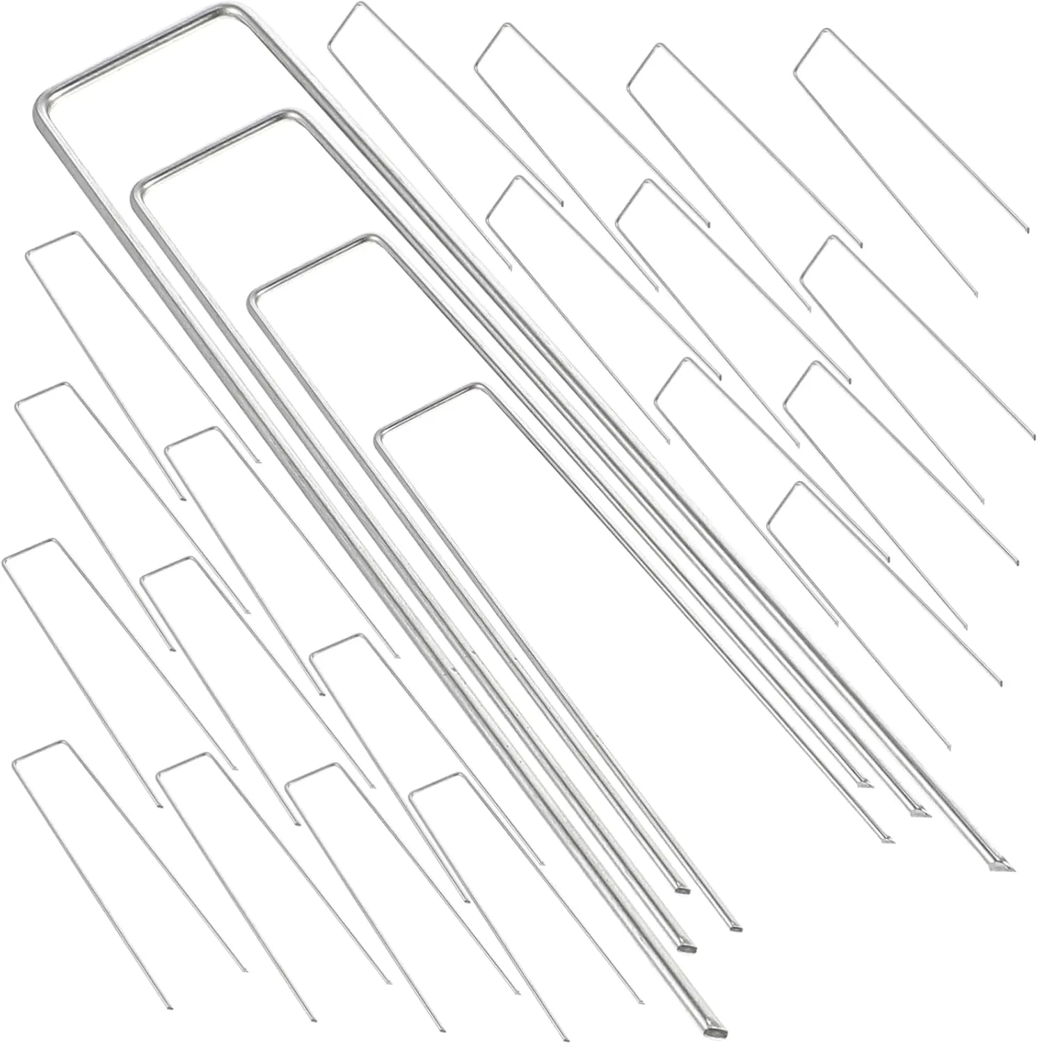 BESPORTBLE 50pcs U-Shaped Garden Stakes Ground Nails for Securing Grass Cloth Tarps and Sunshade Nets Lightweight and Easy to Use Landscape Fixing Tools