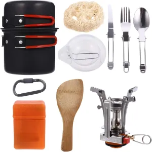 BESPORTBLE Camping Cookware Portable Camping Cookware Set Picnic Bowl Set Stainless Steel Tableware for Hiking