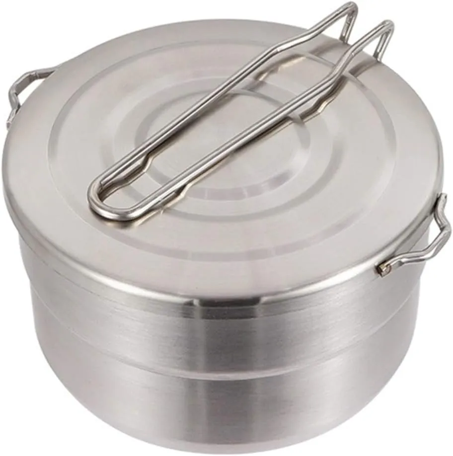 BESPORTBLE Stainless Steel Camping Bento Pot Portable Outdoor Cookware Non-Stick Design Lightweight and for Hiking Picnics and Mountaineering Cooking