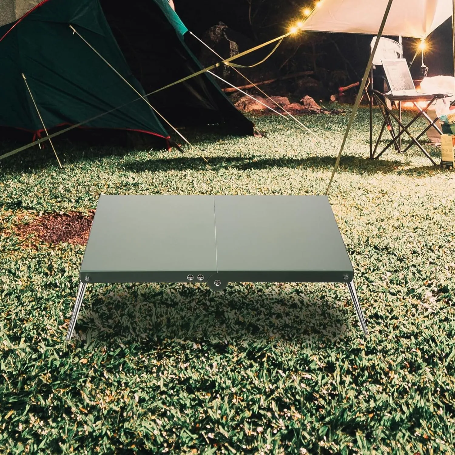 BESPORTBLE Stainless Steel Folding Camping Table Portable BBQ Picnic Hiking Table Easy Setup