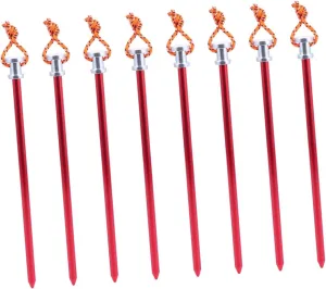 BESPORTBLE Strong Tent Ground Pegs Rope 8pcs Aluminum Alloy Camping Tent Nail Stakes for Secure Setup Easy to Use