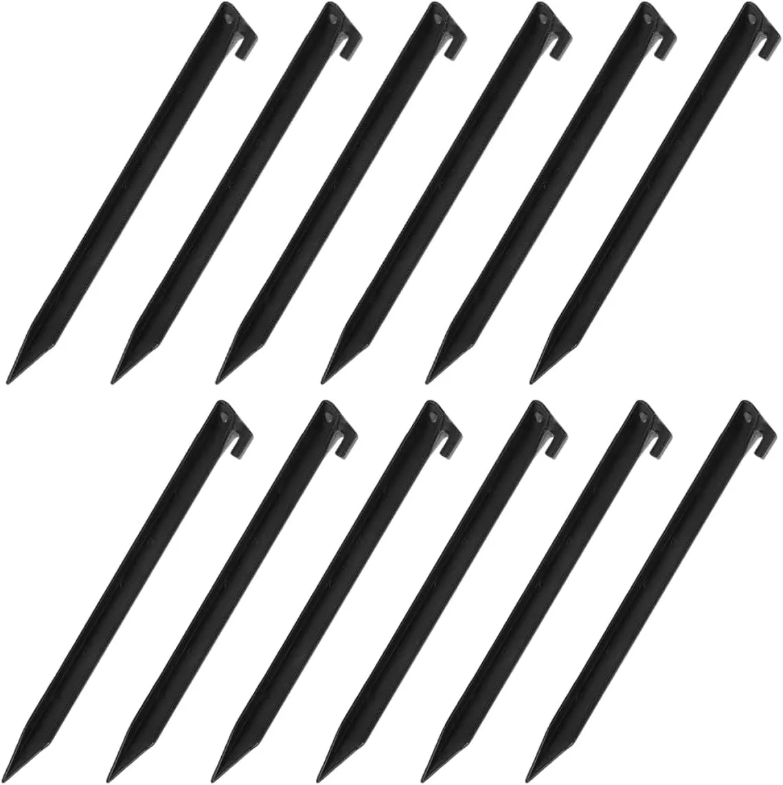 BESTonZON 12 Pcs Outdoor Tent Stakes Durable Plastic Pegs for Camping Gardening Beach Use Lightweight Spikes for Securely Anchoring Tarps