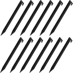 BESTonZON 12 Pcs Outdoor Tent Stakes Durable Plastic Pegs for Camping Gardening Beach Use Lightweight Spikes for Securely Anchoring Tarps