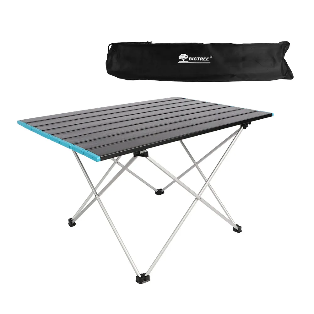 BIGTREE Foldable Lightweight Camping Table Portable Ultralight Aluminum Table Top with Storage Bag, Easy to Carry for Outdoor | Camping | Picnic Table | BBQ Cooking | Beach | Hiking | Fishing