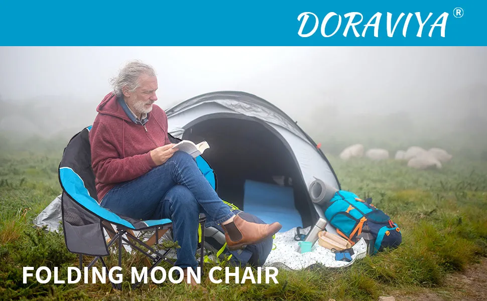 Bigtree Portable Outdoor Padded Collapsable Moon Chair - Teal