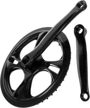 Bike Cranks Set Single Speed Disc Chainring for Mountain Bikes Lightweight Aluminum Crankset 48 Tooth 170mm Folding Design Anti-Slip Chain Easy Storage