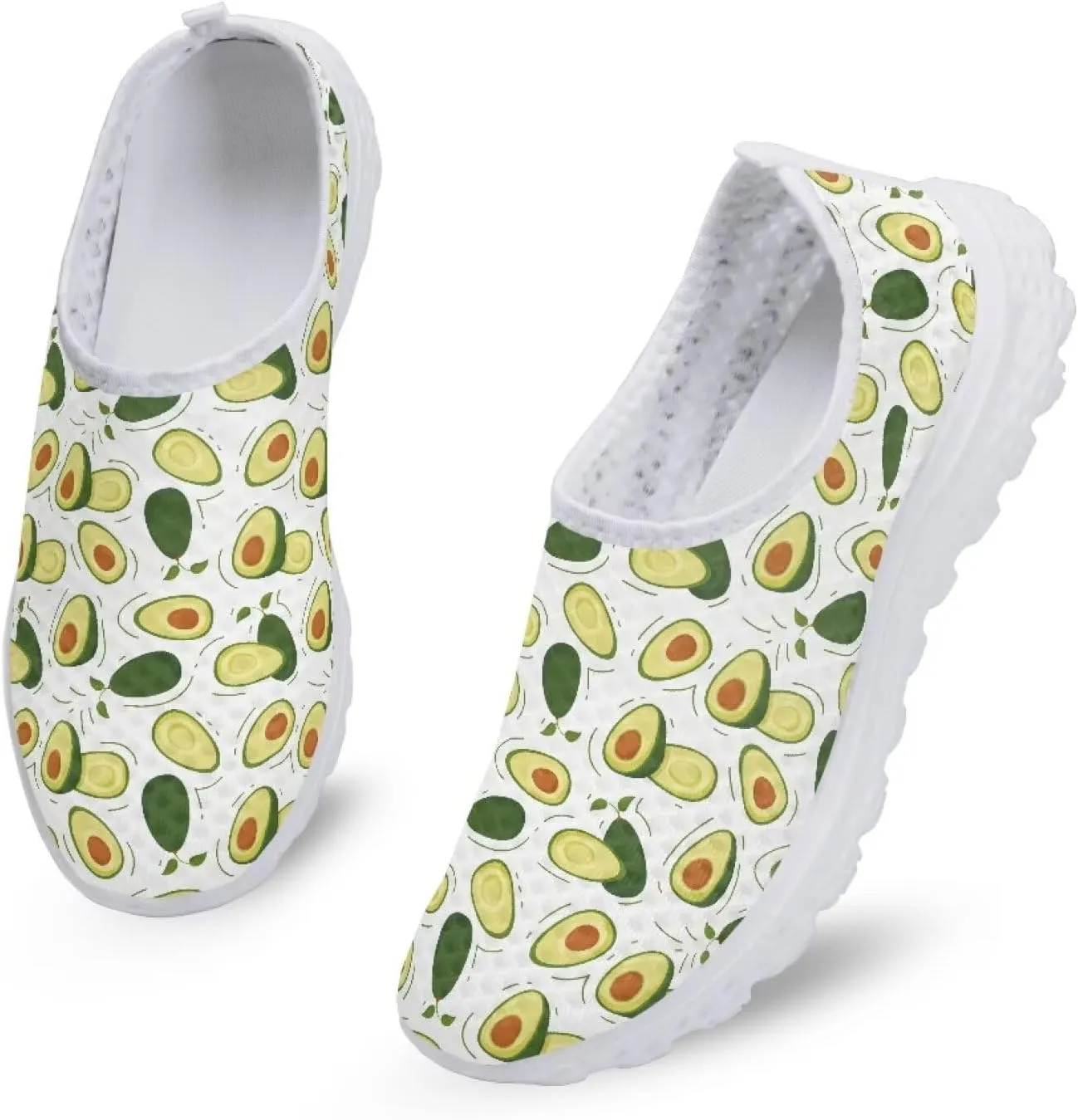Binienty Unisex Printed Trainers Gym Running Shoes Lightweight Slip-On Walking Sneakers for Women Men