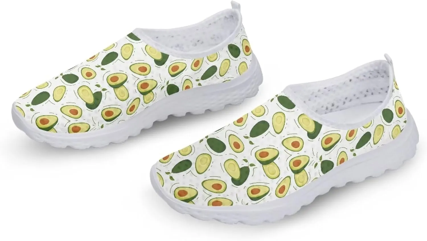 Binienty Unisex Printed Trainers Gym Running Shoes Lightweight Slip-On Walking Sneakers for Women Men