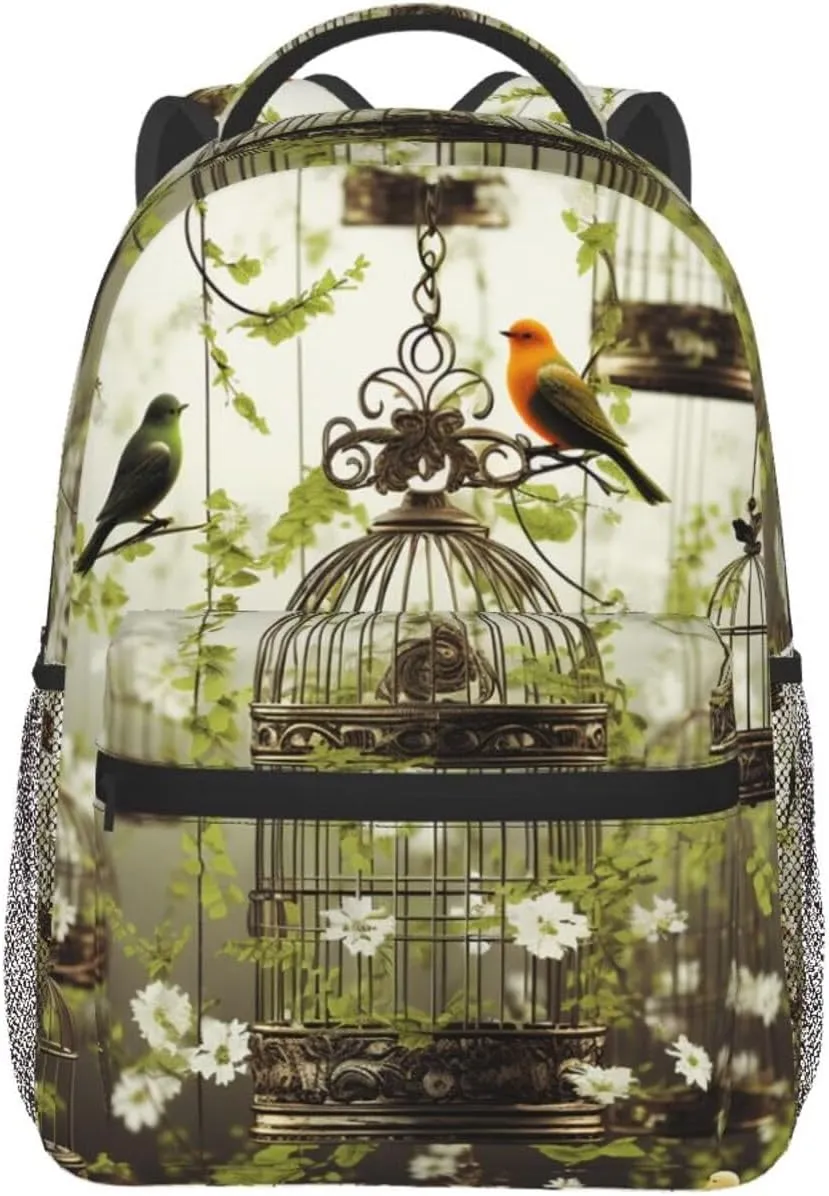 Birdcages and birds Backpack Laptop Backpack for Men Women Lightweight Backpack Rucksack Laptop Bag Daypack for Travel
