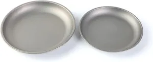 BIVOUAC Titanium Plate Camping Dish Outdoor Tableware Ultralight Pan (2Pcs Plates (Large Small))