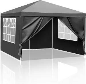 Black 10'x10' Patio Gazebo Tents for Parties, Outdoor Canopy Tent Patio Camping Gazebo Storage Shelter Pavilion Party Wedding Events Tent,Camping Gazebo Storage Shelter Canopy Shade