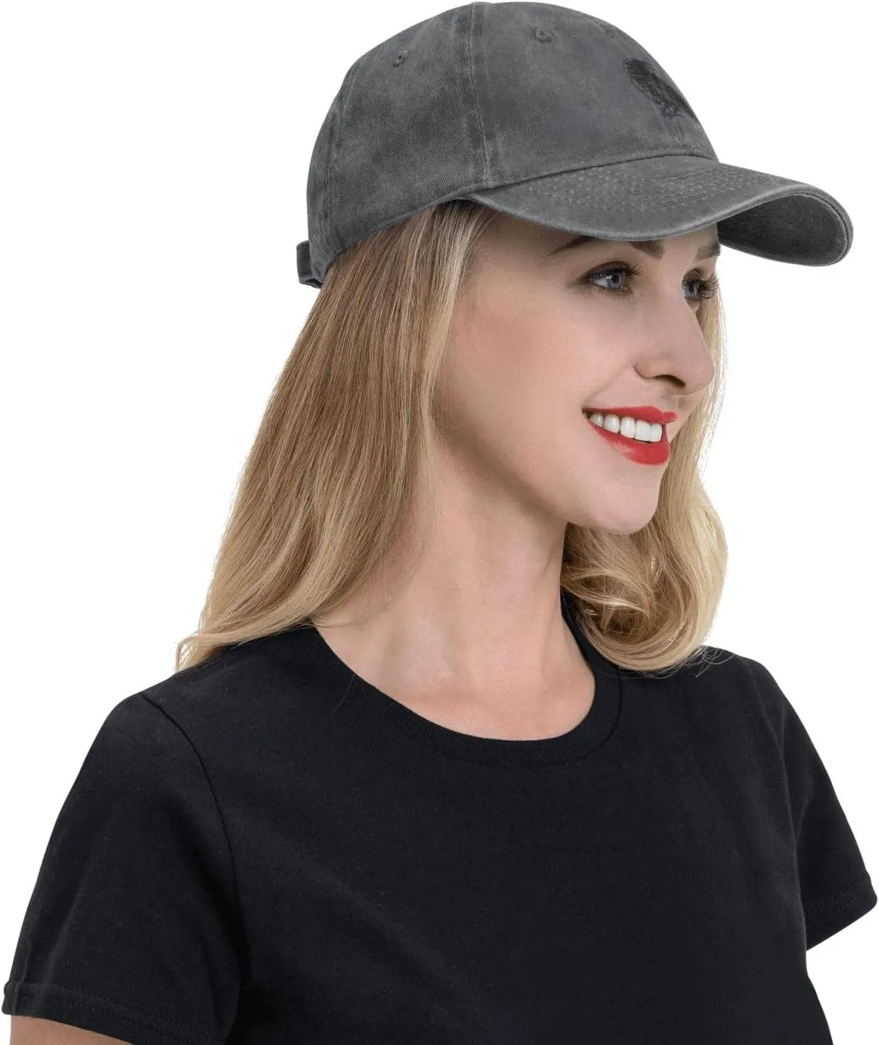 Black Raven Trucker Hat for Men Women Denim Baseball Cap Dad Hat Golf Hats