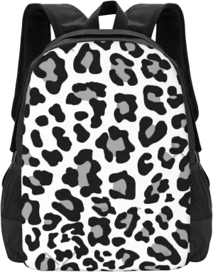 Black, White And Grey Leopard Print Lightweight Packable Backpack Travel Casual Hiking Daypack Foldable Backpack For Men Women