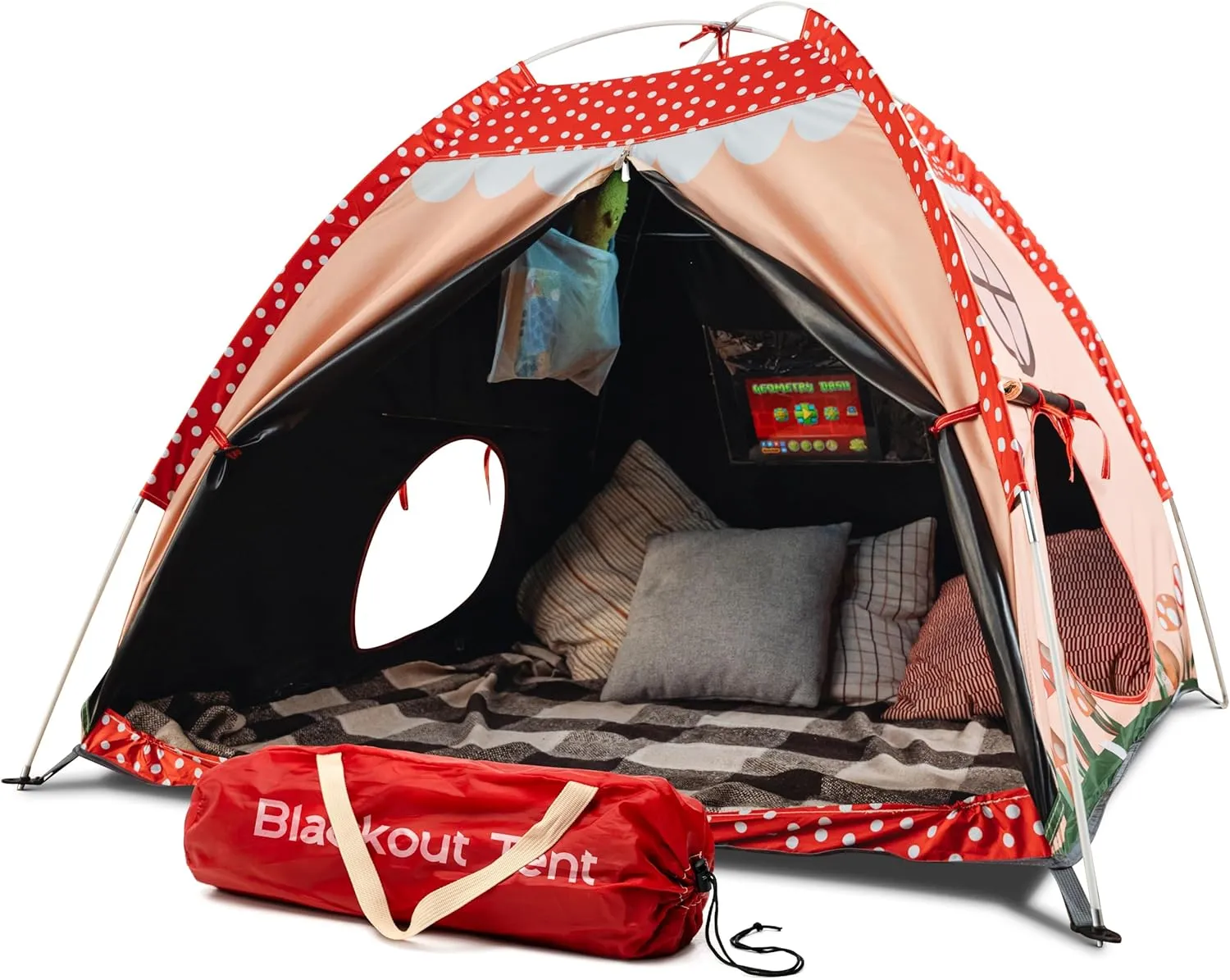 Blackout Sensory Tent for Kids with Autism - 51"x 51"x 40" Calming Corner, Easy to Assemble & Durable with Clear Phone Pocket and Mesh Storage – Ideal for SPD, ADHD & Autistic Children Mushroom Tent