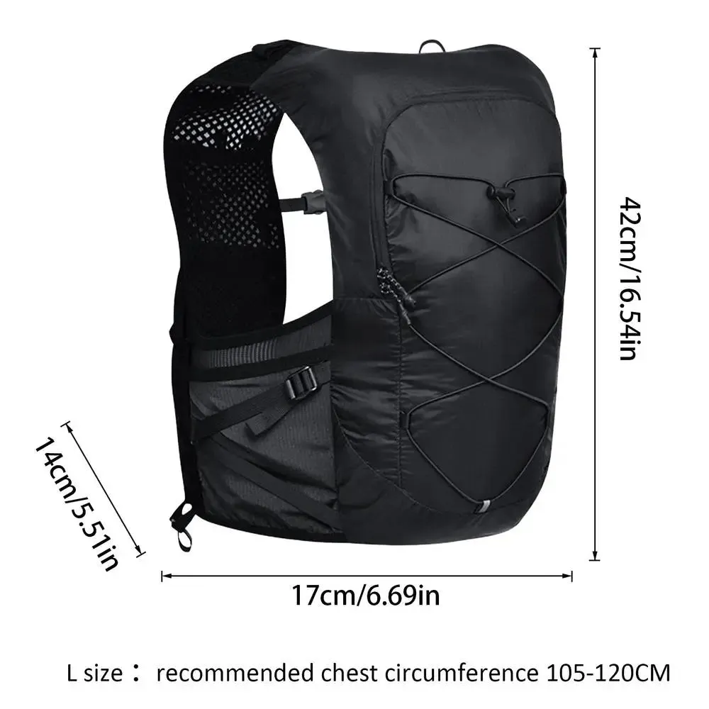Black/White Cycling Hydrating Backpack S/M/L Running Hydrating Vest Backpack Outdoor Sports Trail Large Capacity Running Vest