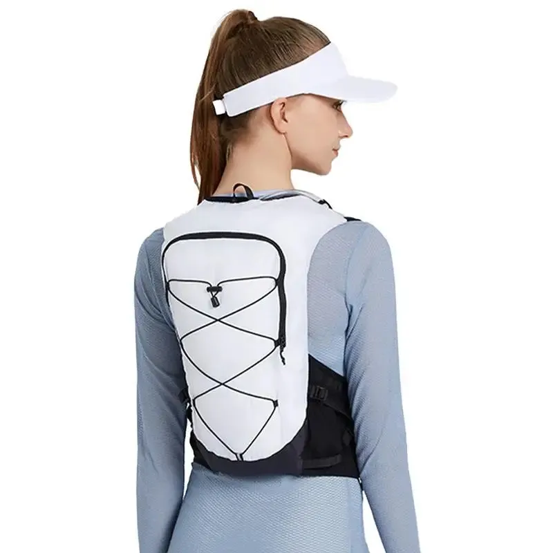 Black/White Cycling Hydrating Backpack S/M/L Running Hydrating Vest Backpack Outdoor Sports Trail Large Capacity Running Vest
