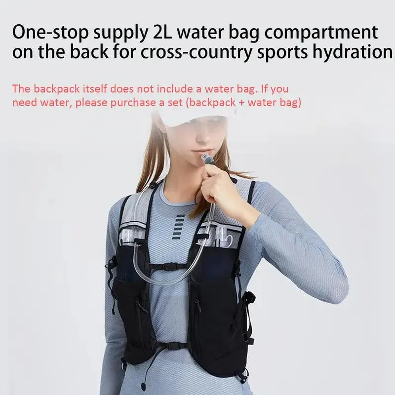 Black/White Cycling Hydrating Backpack S/M/L Running Hydrating Vest Backpack Outdoor Sports Trail Large Capacity Running Vest
