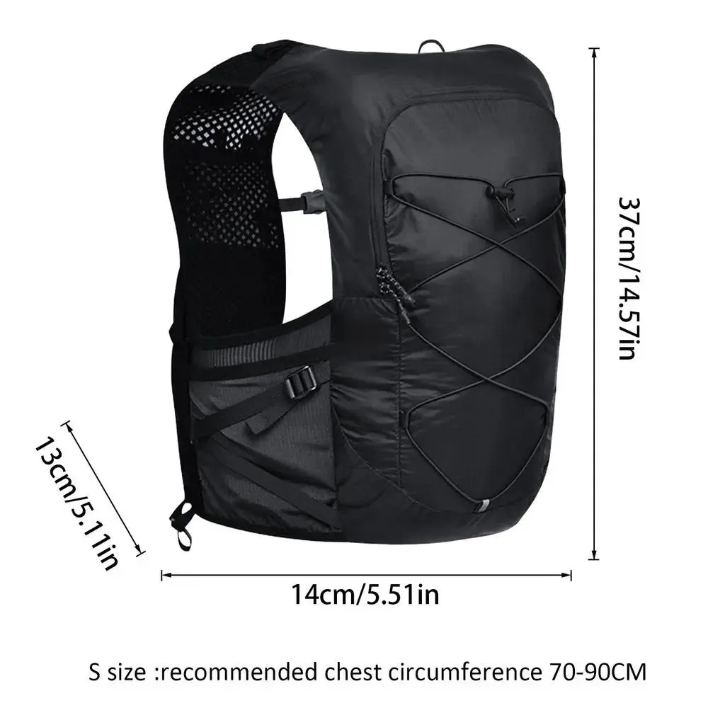 Black/White Cycling Hydrating Backpack S/M/L Running Hydrating Vest Backpack Outdoor Sports Trail Large Capacity Running Vest