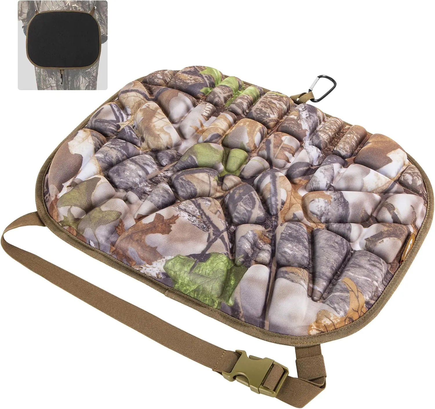 BLISSWILL Hunting seat Cushion，Stadium Cushion，100% Memory Foam Silent Lightweight for Camping, Hunting, Fishing，Camping，Outdoor
