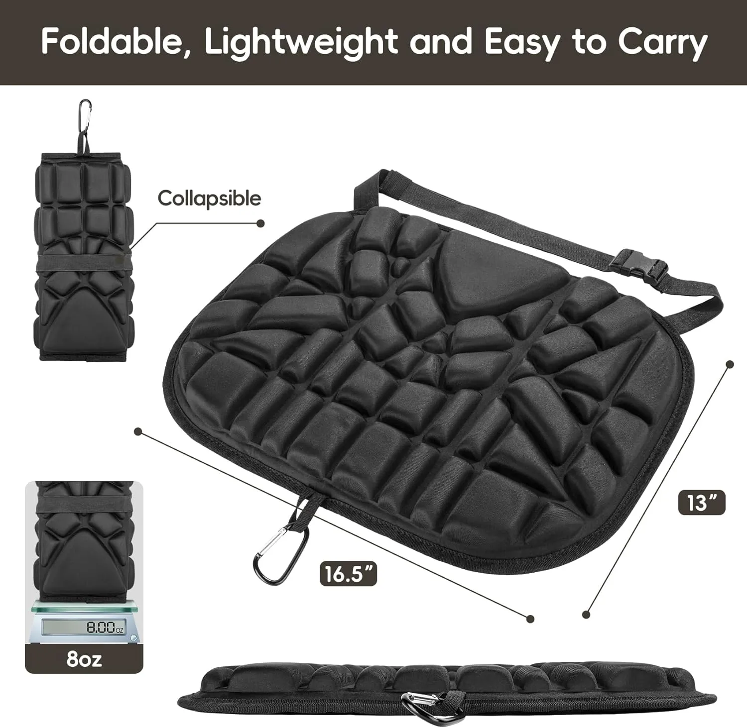 BLISSWILL Hunting seat Cushion，Stadium Cushion，100% Memory Foam Silent Lightweight for Camping, Hunting, Fishing，Camping，Outdoor