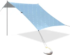 Blue and White Check Designed UPF50 Beach Cabana Tent Water-Resistant Shade Sun Shelter with Carrying Bag for Backyard, Grassland, Park carpa para Playa