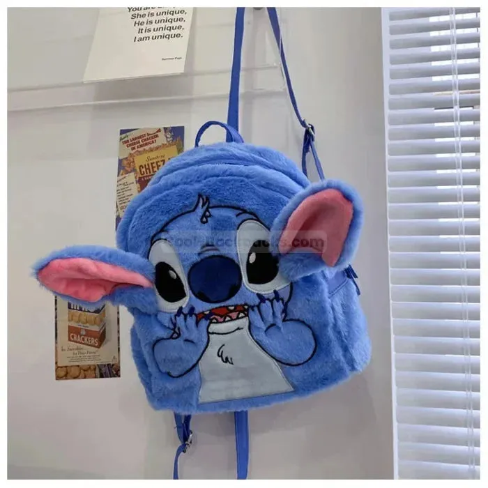 Blue Fluffy Backpack