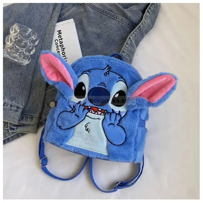 Blue Fluffy Backpack