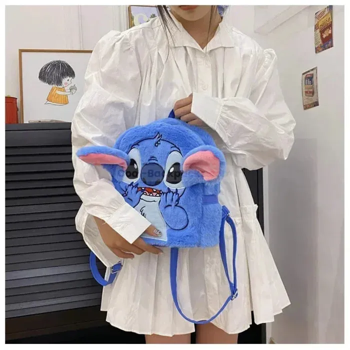 Blue Fluffy Backpack