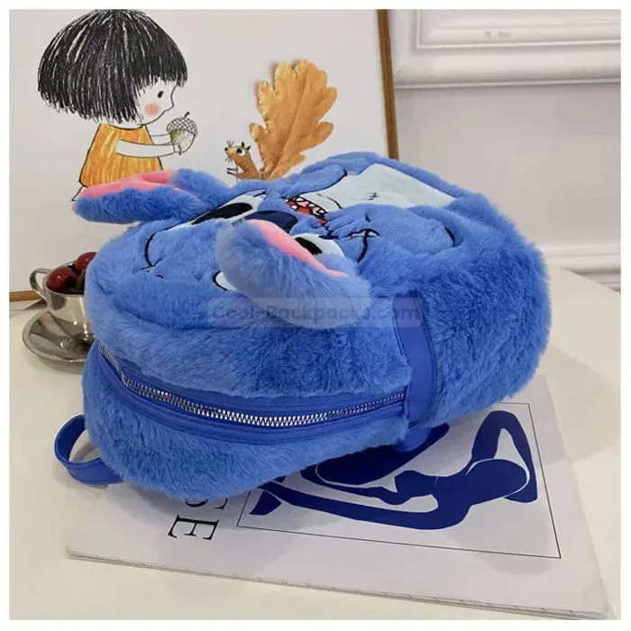 Blue Fluffy Backpack