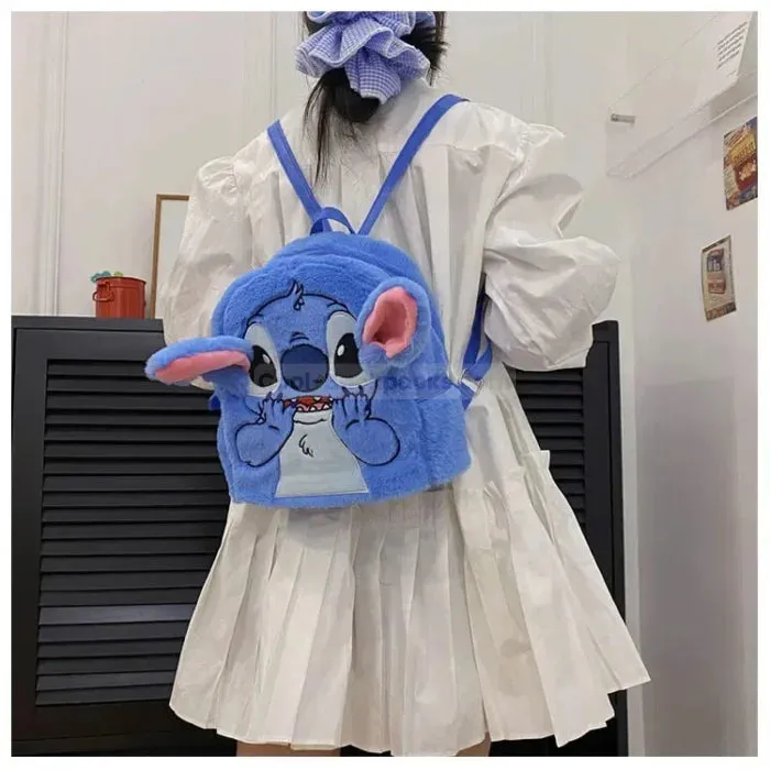 Blue Fluffy Backpack