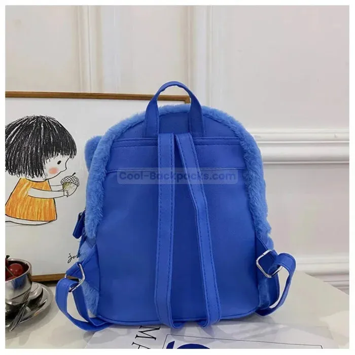 Blue Fluffy Backpack