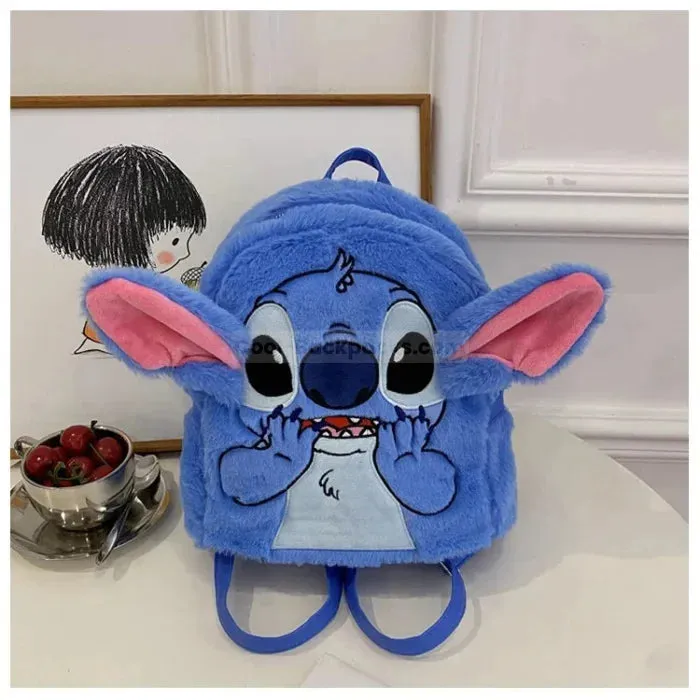 Blue Fluffy Backpack