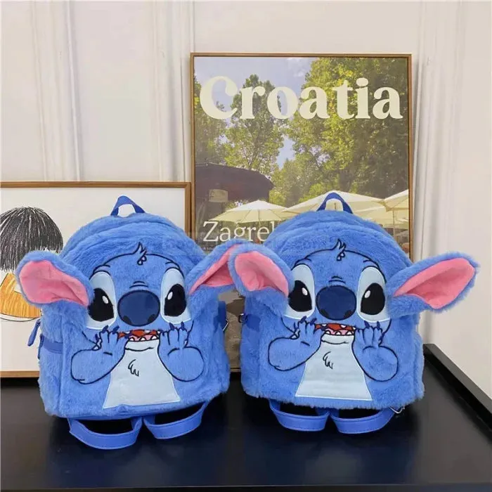 Blue Fluffy Backpack