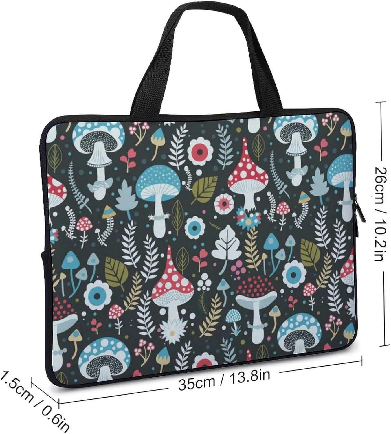 Blue Yellow Floral Rose Pattern Messenger Bag Case Sleeve for Laptop Briefcase