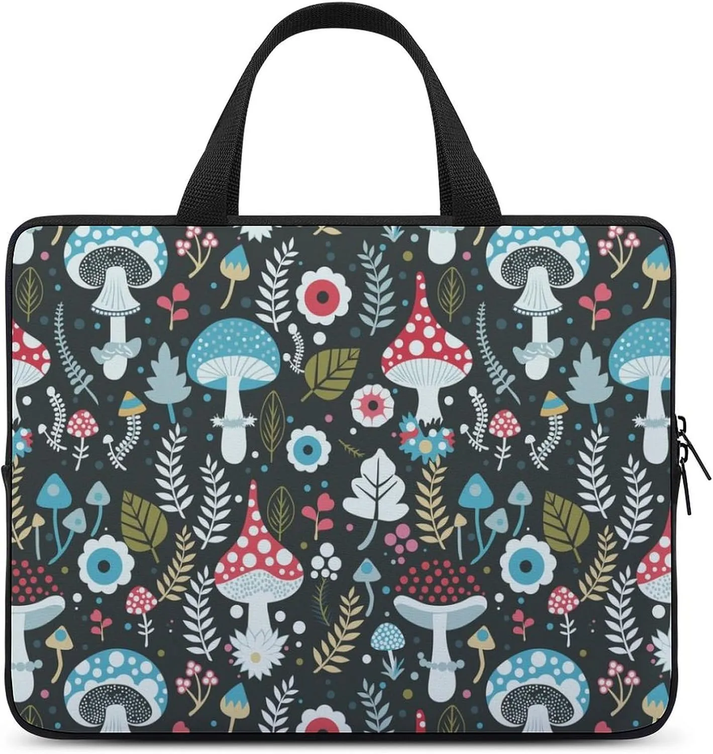 Blue Yellow Floral Rose Pattern Messenger Bag Case Sleeve for Laptop Briefcase