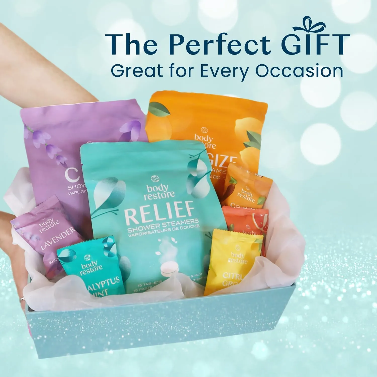 Body Restore Shower Steamers Aromatherapy 15 Pack - Fathers Day Unique Gifts for Dad, Grandpa, Birthday Gift for Mom, Daughter, Son, Best Friend, Travel Essentials, Self Care - Eucalyptus