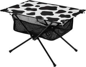 Bolaz Outdoor Folding Portable Picnic Camping Table-Animal Cow print4,Storage Mesh for Camping Gear Accessories, Hiking, Mountaineering, Outdoor Travel