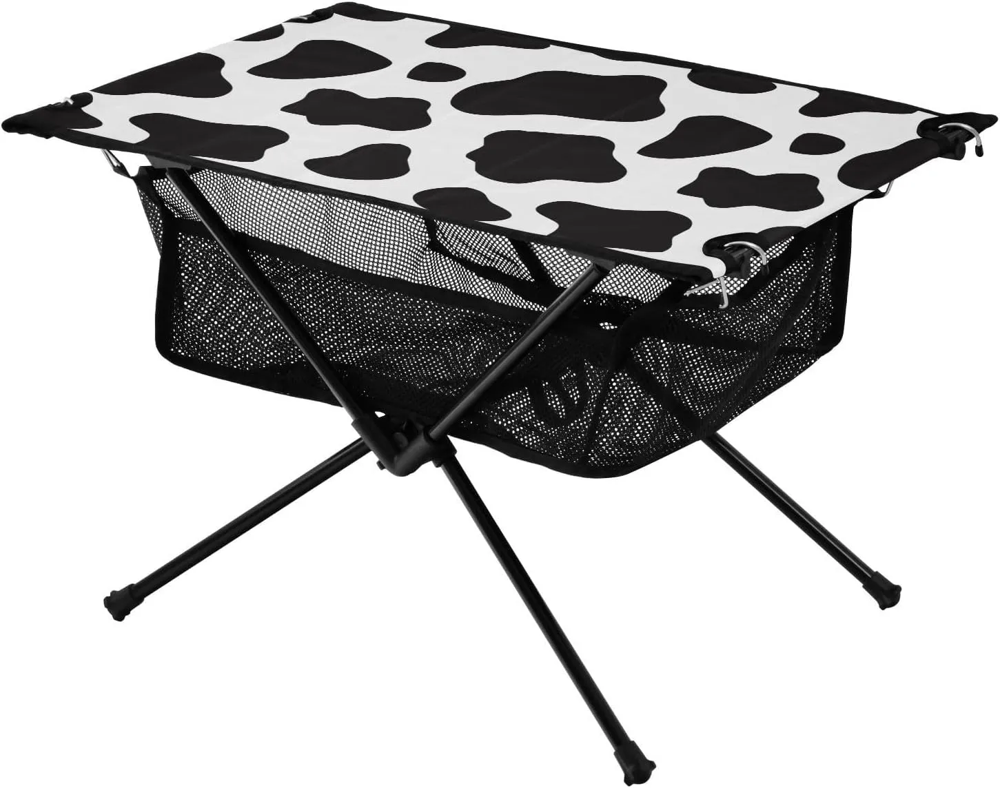 Bolaz Outdoor Folding Portable Picnic Camping Table-Animal Cow print4,Storage Mesh for Camping Gear Accessories, Hiking, Mountaineering, Outdoor Travel