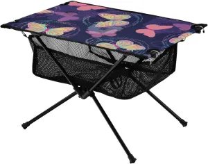 Bolaz Outdoor Folding Portable Picnic Camping Table-Laser Butterfly,Storage Mesh for Camping Gear Accessories, Hiking, Mountaineering, Outdoor Travel