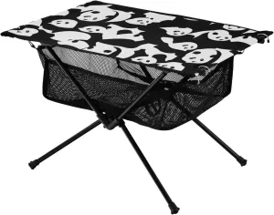 Bolaz Outdoor Folding Portable Picnic Camping Table-White and Black Panda Bear,Storage Mesh for Camping Gear Accessories, Hiking, Mountaineering, Outdoor Travel