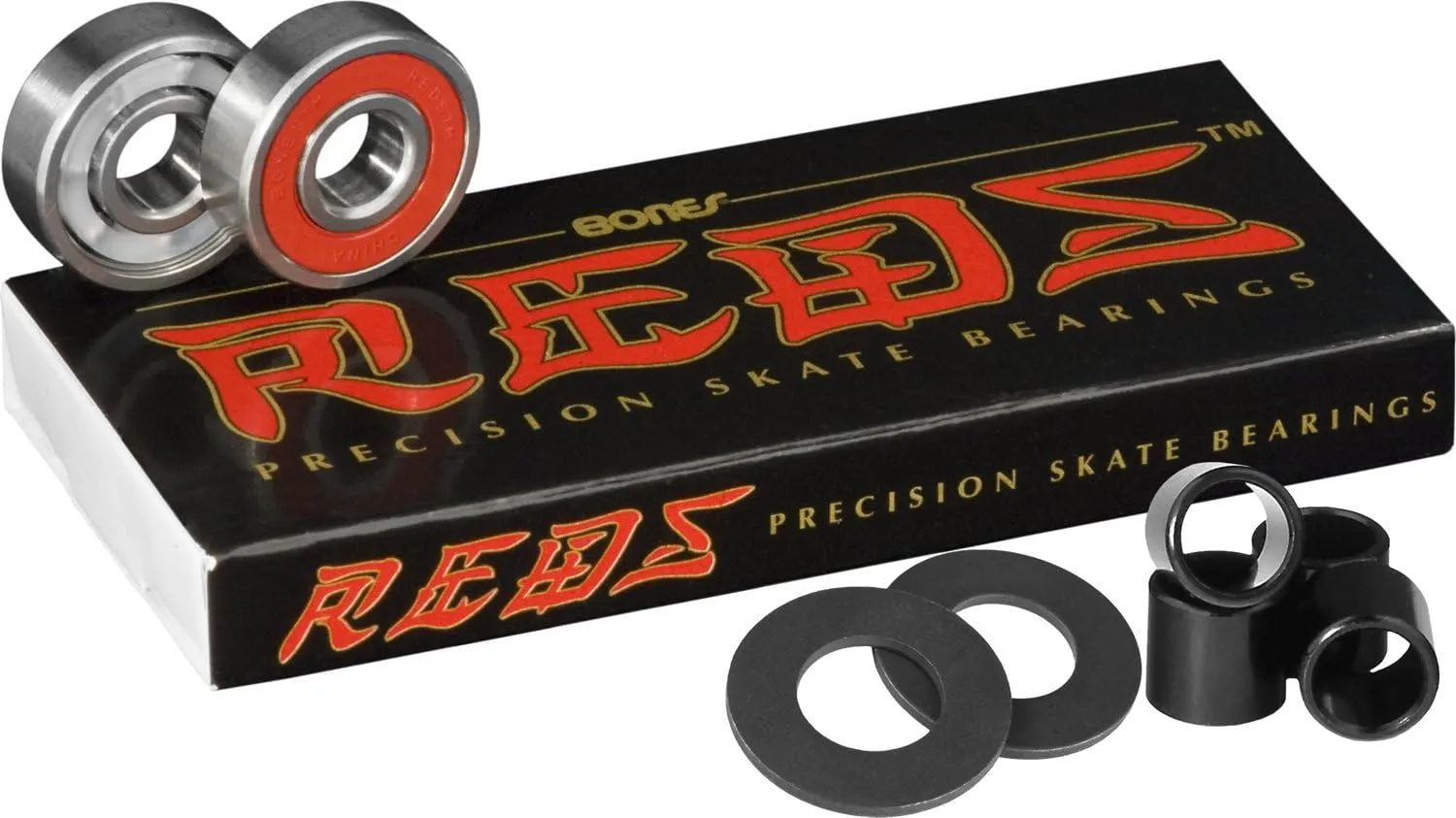 Bones Bearings Bones Reds 8 with Bearing Spacers & Axle Washers