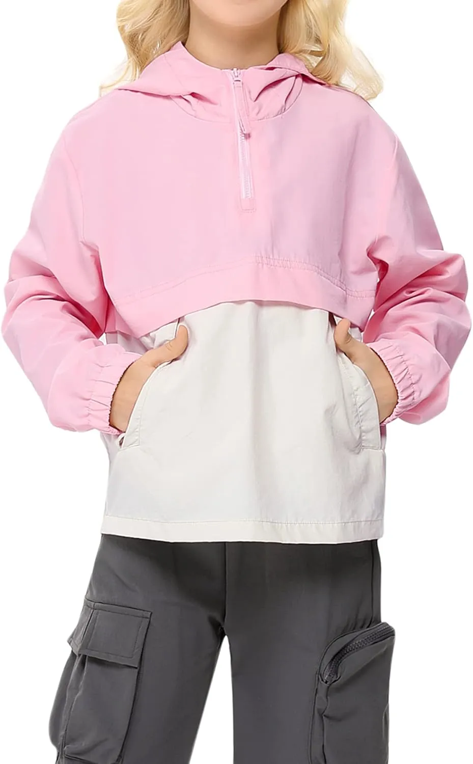 Boys Girls Packable Rain Jacket Lightweight Waterproof Hooded Raincoats Windproof Size 3-12Y