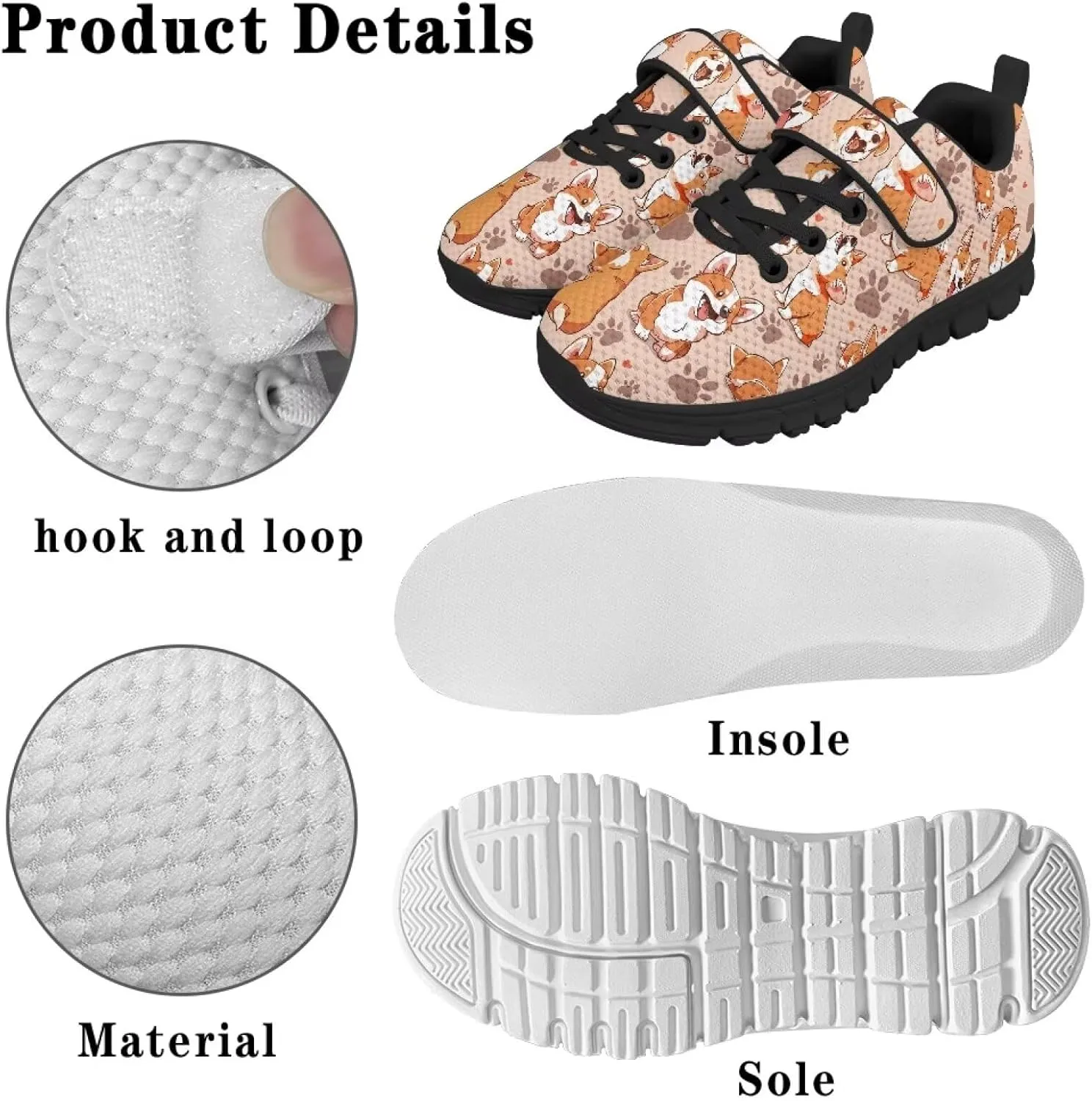 Boys Running Shoes Non-Slip Girls Slip On Shoes Lightweight Comfortable