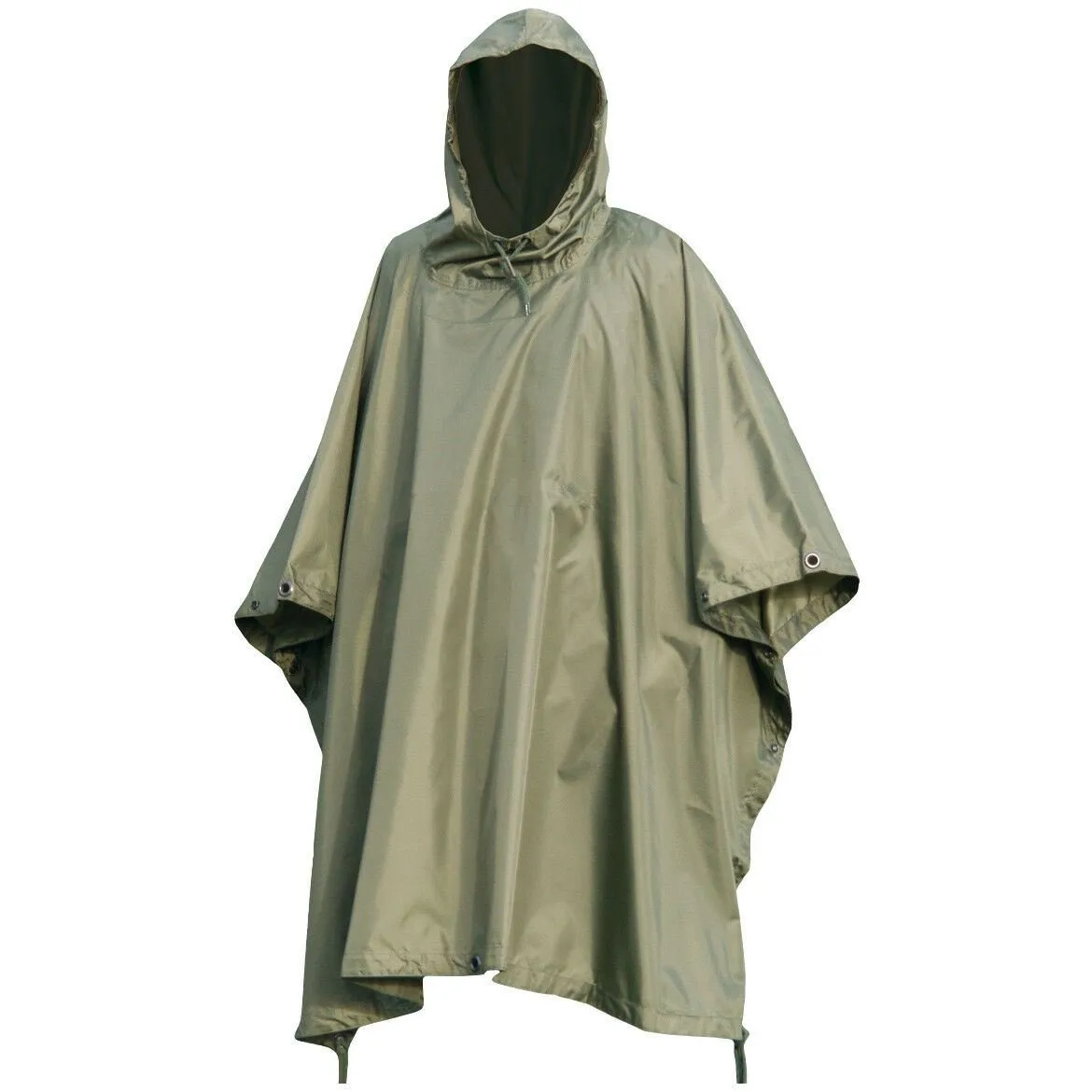 Brand army style waterproof rain RipStop poncho cape military O.D olive green